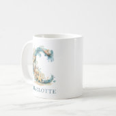 Persoonlijke Kust Monogram C Initiële Strand Koffiemok (Voorkant links)