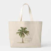 Persoonlijke kustpalmboomtas grote tote bag (Achterkant)