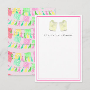 Persoonlijke Kwast Papel Picado Roze Groen Fiesta Bedankkaart