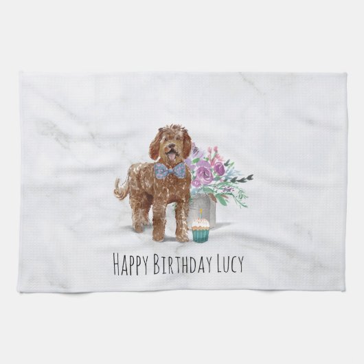 Persoonlijke labradole Dog Kitchen Tea Towel Theedoek (Horizontaal)