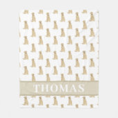 Persoonlijke Labrador (Geel) Fleece Deken (Voorkant)