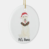 Persoonlijke labrador (wit) keramisch ornament (Rechts)