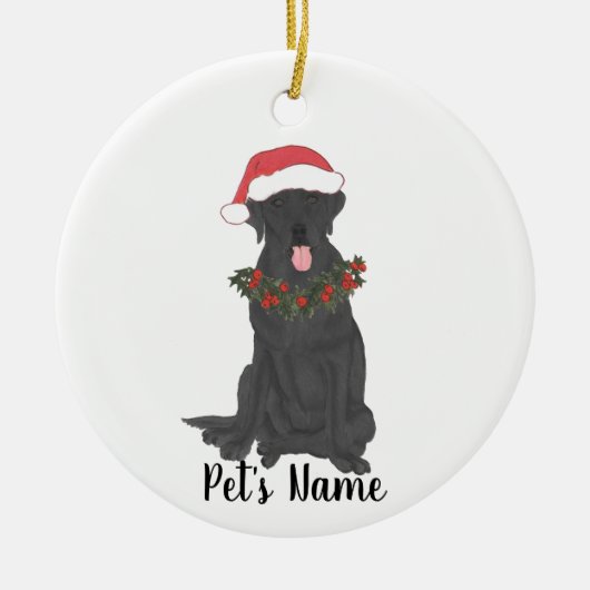 Persoonlijke labrador (zwart) keramisch ornament (Voorkant)