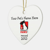 Persoonlijke Lakeshore PAWS-hartversificatie Keramisch Ornament (Links)