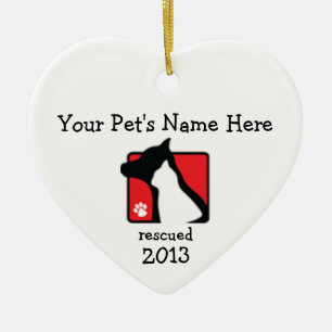 Persoonlijke Lakeshore PAWS-hartversificatie Keramisch Ornament