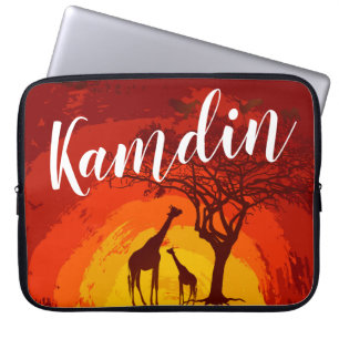 Persoonlijke laptop Hoesje Afrikaanse Safari Giraf Laptop Sleeve