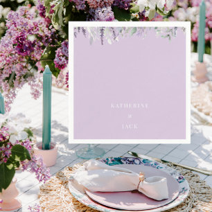 Persoonlijke Lavendel Bruiloft Cocktail Servet
