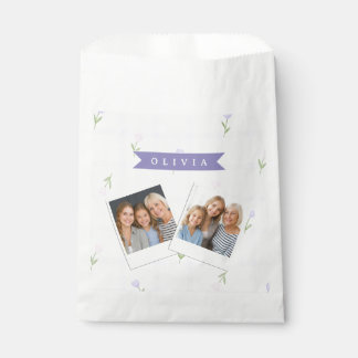 Persoonlijke Lavendel Gingham Bloemen Naam Cadeau Bedankzakje