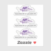 Persoonlijke lavender Waterverf Wedding Sticker (Vel)