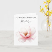 Persoonlijke Leeftijdsnaam Kersenbloesem Verjaarda Kaart (Gele Bloem)