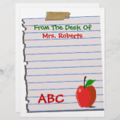 Persoonlijke leerkracht Letterhead Stationery (Voorkant / Achterkant)