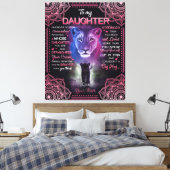 Persoonlijke leeuw voor mijn dochter van je moeder canvas afdruk (Insitu (Slaapkamer))