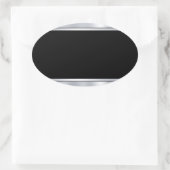 Persoonlijke lege sjabloon namaak zilver zwart ovale sticker (Tas)