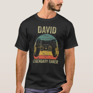 Persoonlijke Legendary Gamer David Name Video Gam T-shirt