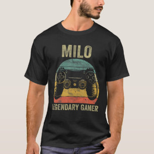 Persoonlijke Legendary Gamer Milo Name Video Gamer T-shirt