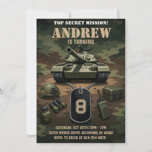 Persoonlijke leger militair tank verjaardag kaart