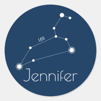 Persoonlijke Leo Zodiac Constellation Ronde Sticker