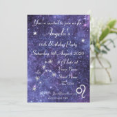 Persoonlijke Leo Zodiac Galaxy Party Kaart (Staand voorkant)