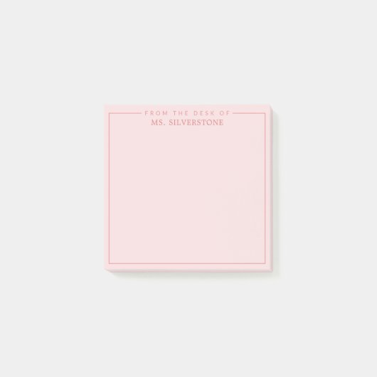 Persoonlijke leraar van het bureau van Pink Post-it® Notes (Voorkant)