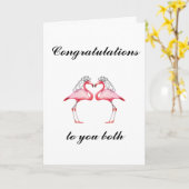 Persoonlijke Lesbische Flamingo Trouwkaart Kaart (Gele Bloem)