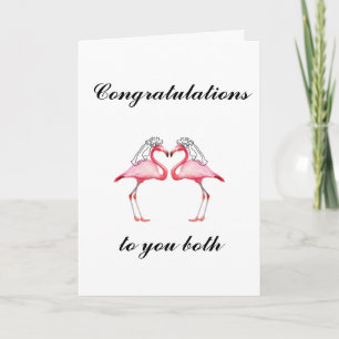 Persoonlijke Lesbische Flamingo Trouwkaart Kaart