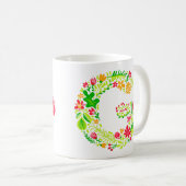 Persoonlijke letter G in Flowers Coffee Mok (Voorkant rechts)
