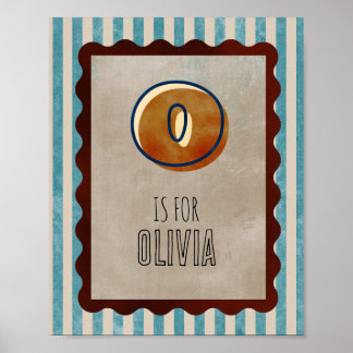 Persoonlijke Letter O Waterverf Kinderkamer Poster