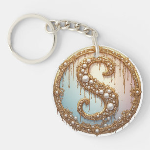 Persoonlijke Letter S Sieraden Stijl Cadeau Idee Sleutelhanger