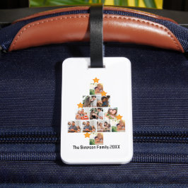 Persoonlijke Leuke Familie Kerst 11 Foto Collage Bagagelabel