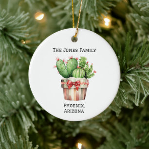 Persoonlijke leuke ingepote cactus keramisch ornament