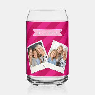 Persoonlijke Leuke Moderne Roze Streep Blikvorm Glas