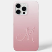 Persoonlijke Licht Perzik Blozende Roze Monogram Case-Mate iPhone Case (Achterkant)