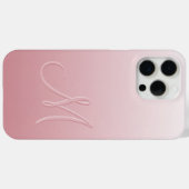 Persoonlijke Licht Perzik Blozende Roze Monogram Case-Mate iPhone Case (Achterkant (horizontaal))