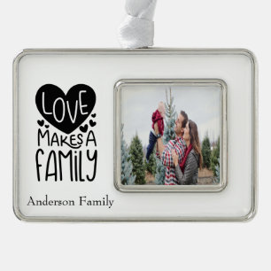 Persoonlijke liefde maakt een familiefornament verzilverd kader ornament