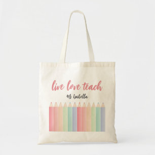 Persoonlijke Liefde Onderwijs Kleurrijke Leraar Tote Bag