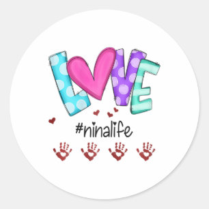 Persoonlijke liefde voor vrouwen Ninalife Kleine H Ronde Sticker