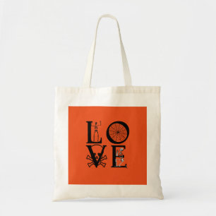 Persoonlijke Liefdes Schedel Spin Halloween Tote Bag