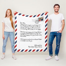 Persoonlijke liefdesbrief Handgeschreven Foto Mail Fleece Deken