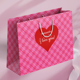 Persoonlijke liefdescadeautas met 'Ik hou van jou' Groot Cadeauzakje