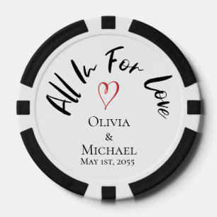 Persoonlijke Liefdeshart Foto Trouwdag Jubileum Poker Chips