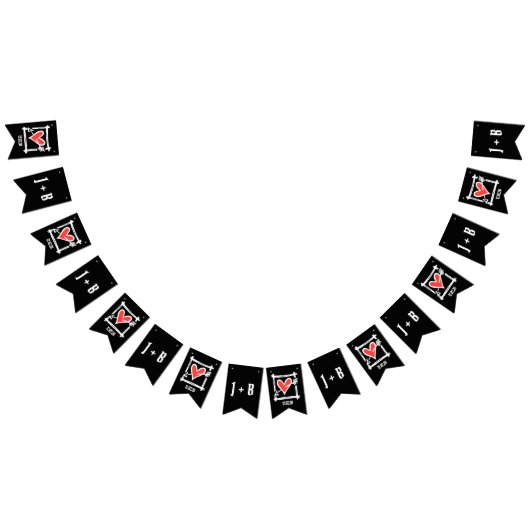 Persoonlijke liefdeshartbruiloft vlaggetjes (Alle)