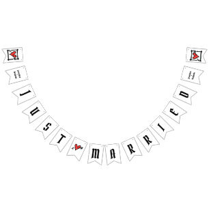 Persoonlijke liefdeshartbruiloft vlaggetjes