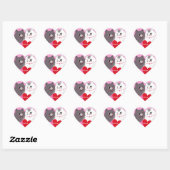 Persoonlijke liefdeskatten Roze Hart Sticker (Vel)