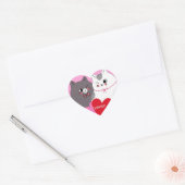 Persoonlijke liefdeskatten Roze Hart Sticker (Envelop)