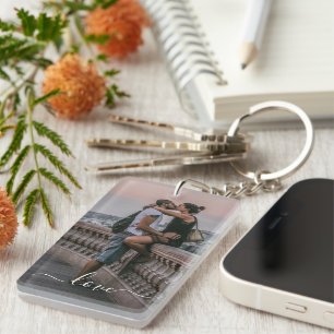 Persoonlijke Liefdeskoppel Foto Sleutelhanger