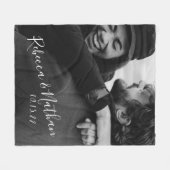 Persoonlijke liefdespaar foto-weduwnaar datum fleece deken (Voorkant (Horizontaal))