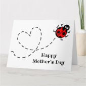 Persoonlijke lieveheersbeestje Moederdag kaart (Voorkant)