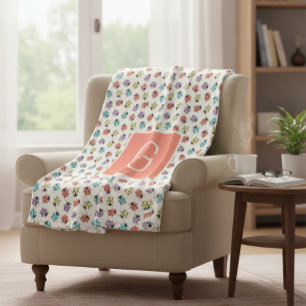 Persoonlijke lieveheersbeestje-werpdeken fleece deken