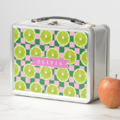 Persoonlijke Lime Gingham Citrus Aangepaste Naam (In situ)