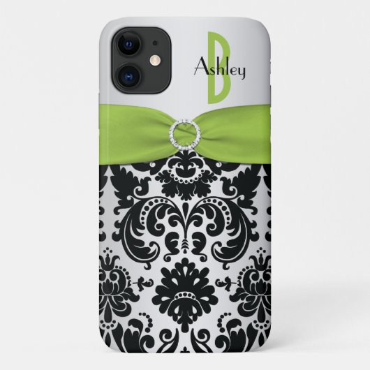 Persoonlijke Limoen, zwart, zilveren Damask Case-Mate iPhone Case (Achterkant)